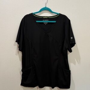 Women’s Healing Hands Black V-Neck SCUB TOP